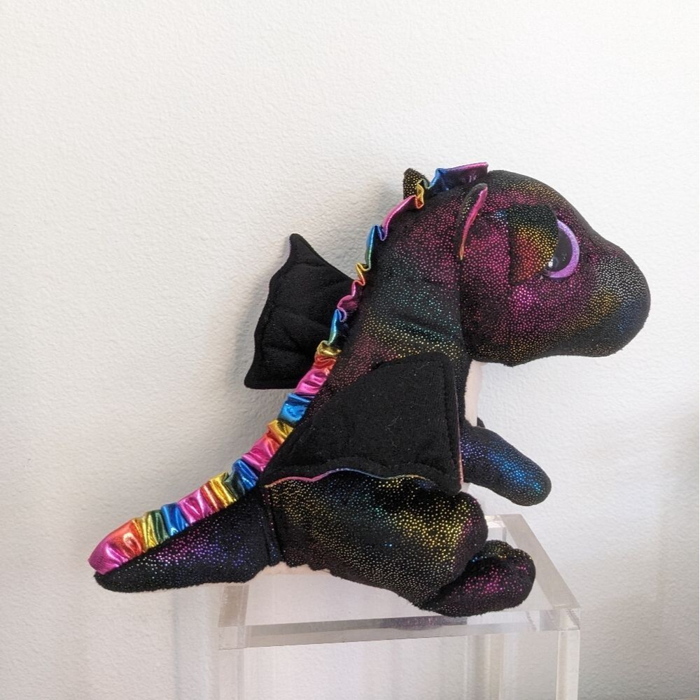 TY Beanie Boos ANORA The rainbow Glitter Sparkle Dragon Medium 9"